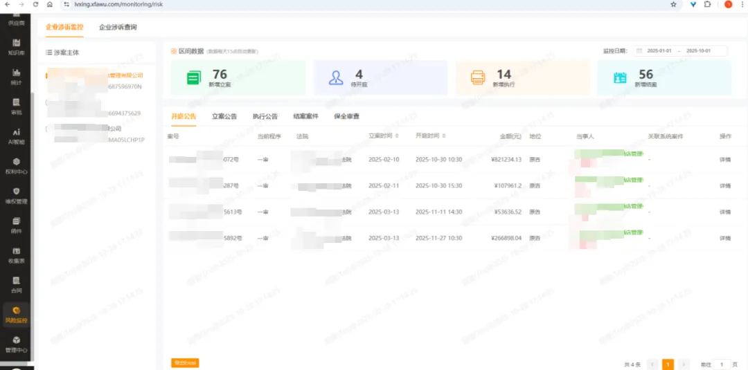 企业涉诉智能监控与品牌维权